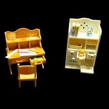 Sylvanian Families Calico Critters - Bedroom Furniture Desk With Chair Dresser