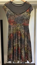 effie's heart Large Mesh/lace Neckline Wishbone Design Dress NWT