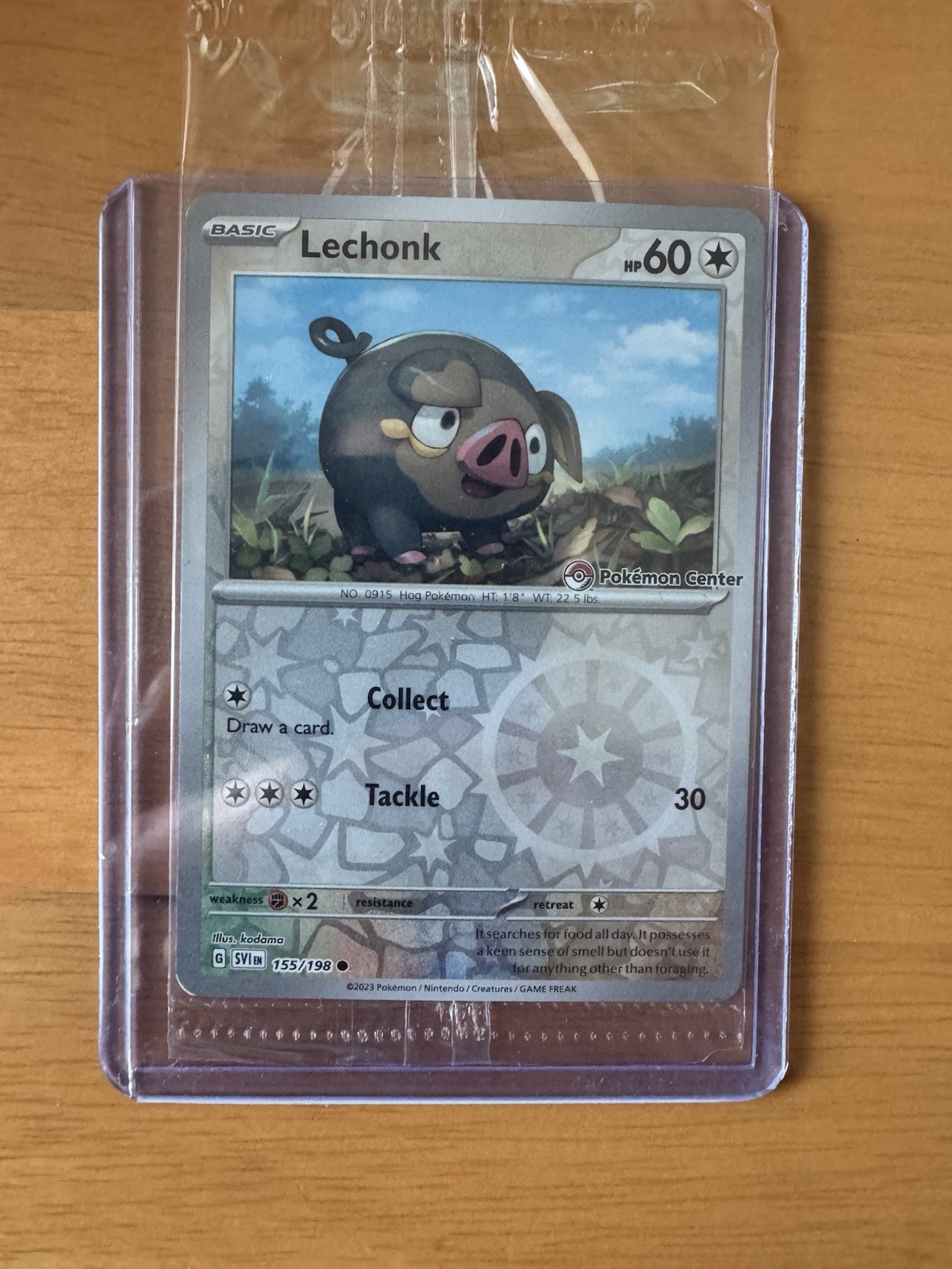 Pokemon Center Stamped Lechonk 155/198 SV1 PROMO Card SEALED