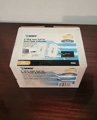 Vanco 120921 S-VGA Over Cat5e Wall Plate Extender White