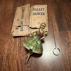 Vintage Tin Litho Toy Marx Ballerina Spinning Figurine Ballet Girl 1930's W/ Box