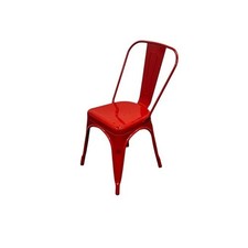 Red Metal Dining Chairs, Red Tolix Chair, Red Metal Stacking Chairs for cafes