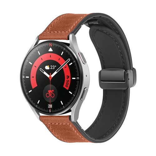 Soft Leather + Silicone Band for Samsung Galaxy Watch 6 5 Pro 4 Active2 40/44mm - Picture 9 of 31
