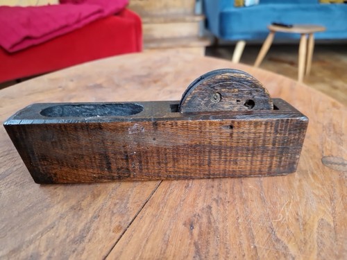 Unsui Ink Pot with Inscription, Carpenter Tool, Sumitsubo, 18cm used - Picture 2 of 7