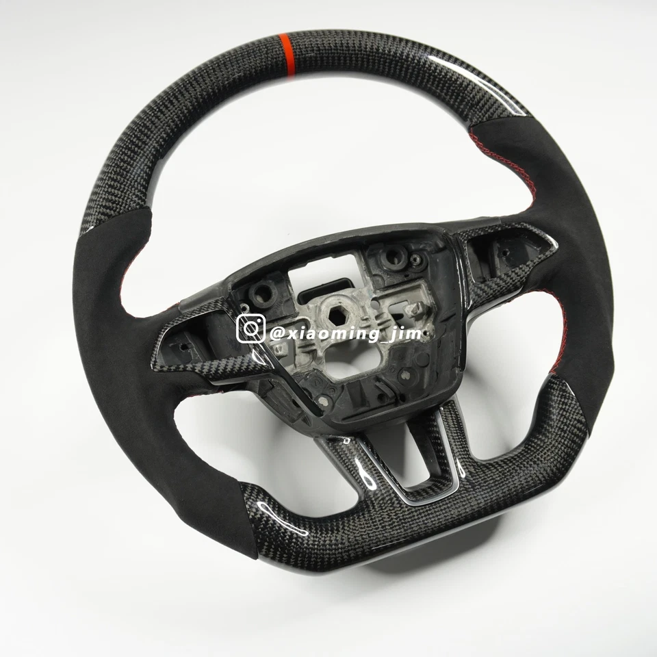 Volante Alcantara de fibra de carbono real para Ford Focus ST/RS Foto 2 de 4