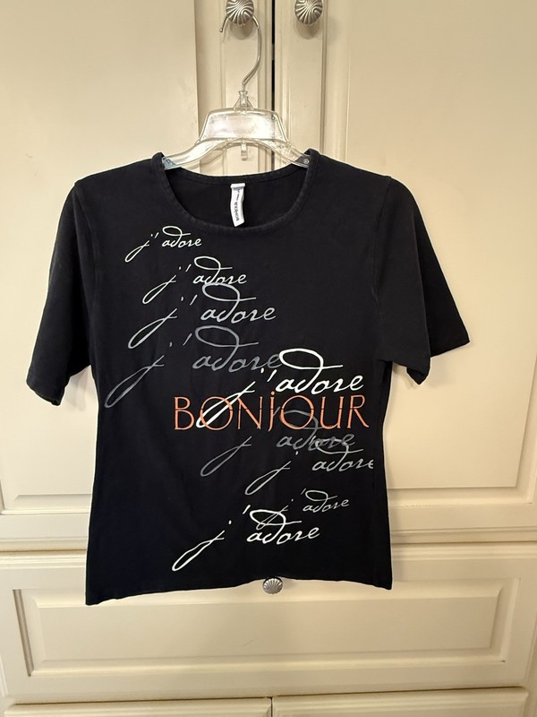 Bonjour Leading Life Women’s Junior Black Bonjour Tshirt - Size L