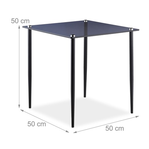 Mesa auxiliar cristal Mesa café vidrio templado Mesita salón y sofá con patas - Imagen 4 de 8