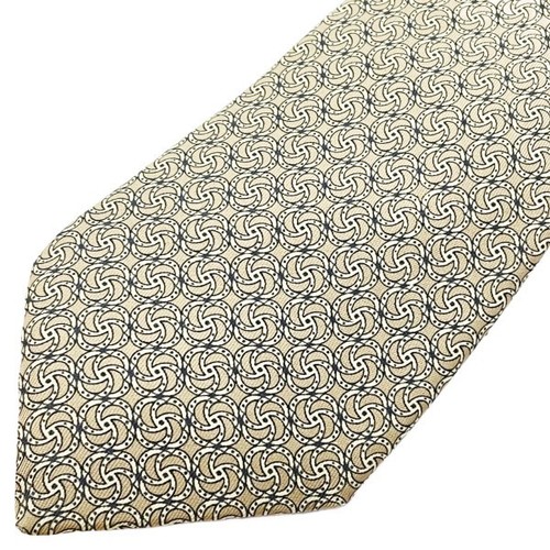 Hermes Tie Silk 100 Beige All-Over Pattern Business Suit Accessories Men'S - Picture 5 of 7