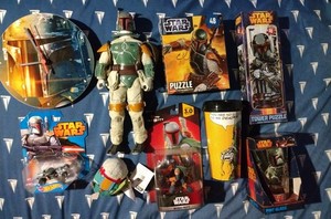Star Wars BOBA FETT Lot - Small Collection Kenner 12" HotWheels Pint Puzzles