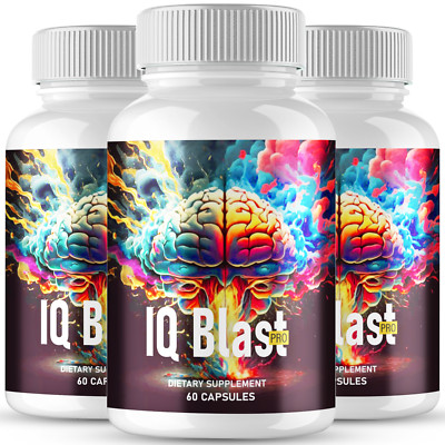 (3 Pack) IQ Blast Pro Brain Supplement Pills IQBlast Pro Capsules (180 Capsules)