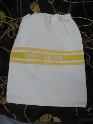 Original Dior Christian Kosmetikbeutel Pochette 23 x 28 cm Weiß-Gelb Riviera NEU