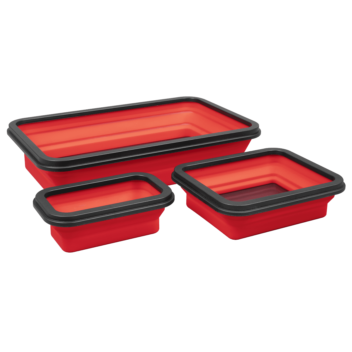 Sealey APCMTS Parts Tray Collapsible Magnetic - Set of 3