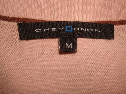 CHARLES CHEVIGNON COTTON BLEND PINK V NECK LIGHT WEIGHT SWEATER SZ. M - Picture 4 of 9