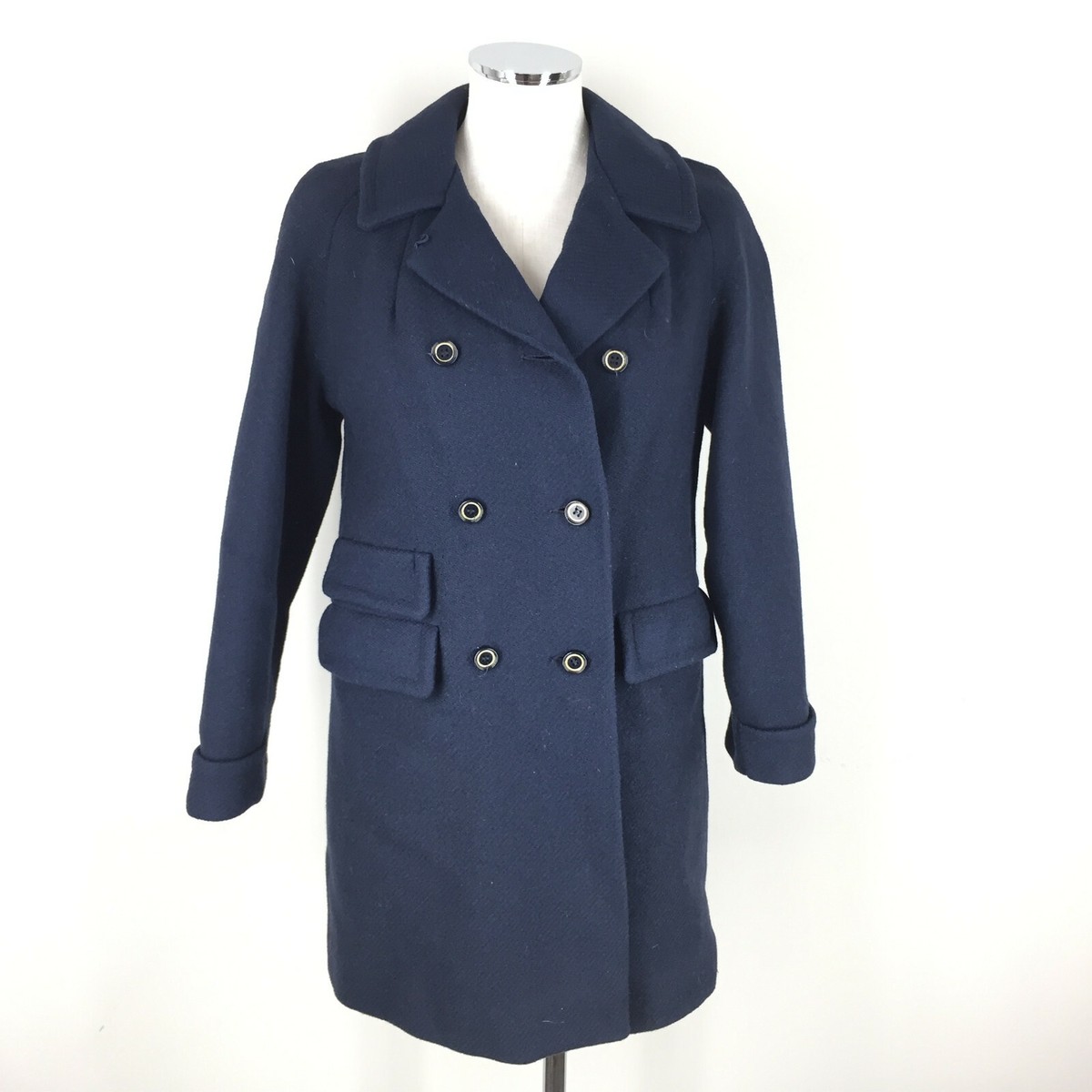 ジャケット・アウター 90s vintage wool melton coat navy L Vintage Melton XS Navy Blue Wool Coat Classic Iconic