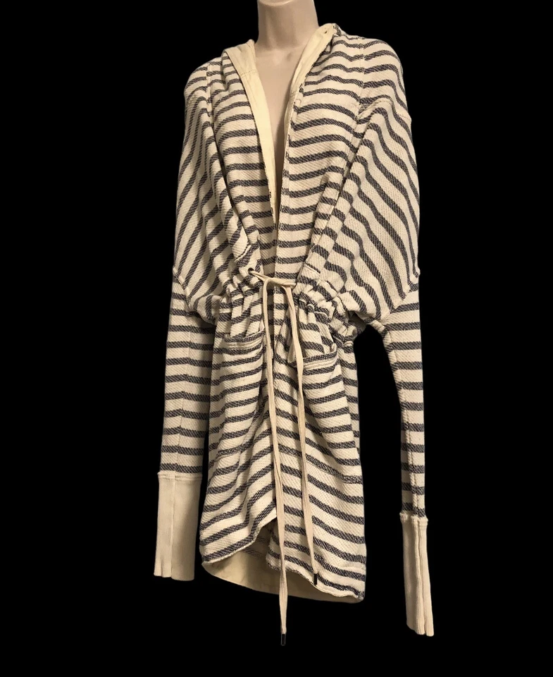 Free People Size S/P Long Island Striped Oversized Hooded Cardigan Shawl Collar - Image 2 of 4
