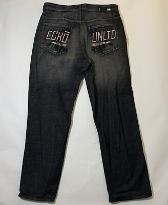 Vintage Ecko Unltd Jeans Baggy Fit Loose Hip-Hop Urban Skater Grunge Men's Sz 36