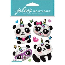 Scrapbooking Crafts Stickers Jolees 3D Pandacorns Panda Bears Unicorn Horns Star