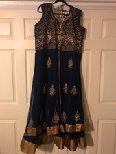 Designer Bridal Heavy Stone Work Net Navy Blu Salwar Kameez Anarkali Churidar 52