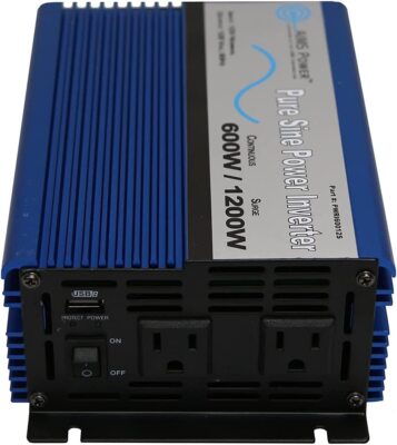 AIMS Power PWRI60012120s UL 600 WATT Pure SINE Inverter 12 VDC to 120 VAC ETL