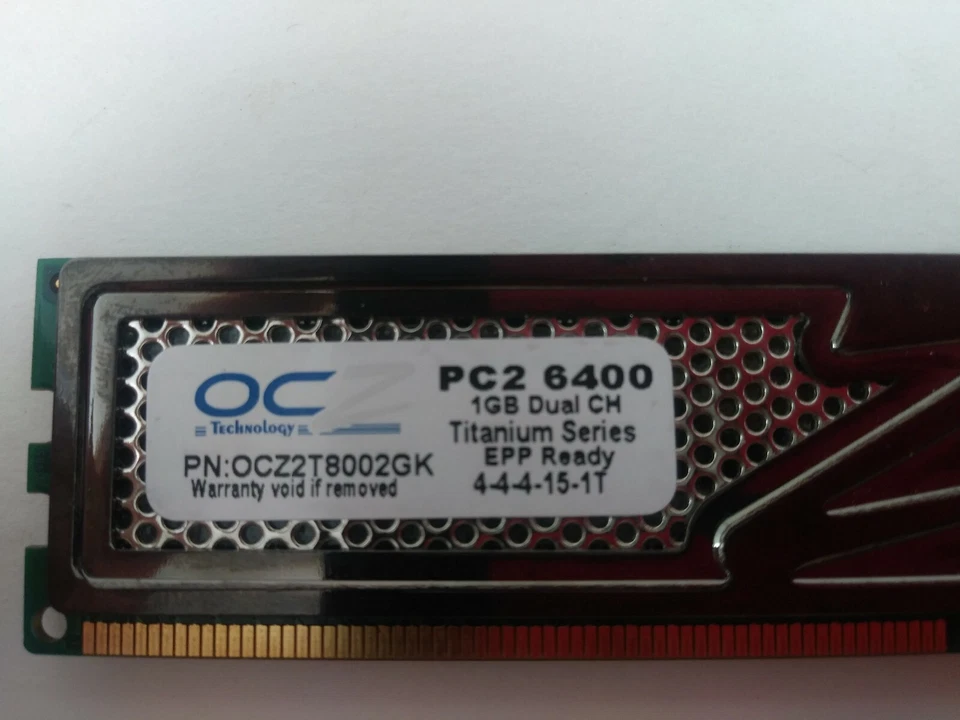 PC 6400 TITANIUM SERIES 1GB DUAL CHANNEL( PN:OCZ2T8002GK) 4-4-4-15-1T..OC TECH - Image 2 of 4