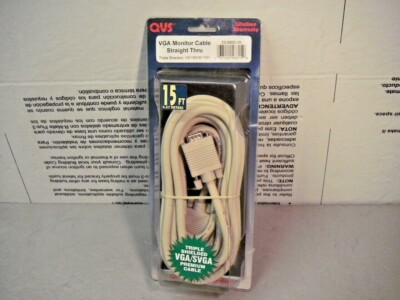 QVS CC388D-15 VGA 15' Monitor Cable Straight Thru 14-Pin