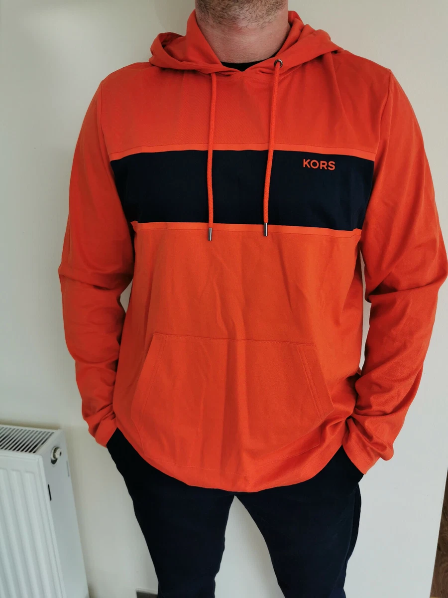 MICHAEL KORS Men s Hooded Sweatshirt Size XL Orange Colour