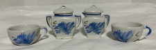 Vintage Japanese Porcelain Miniature  Blue And White Dragon  Tea Set