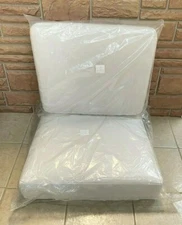 2 pc Frontgate Sunbrella Club Outdoor Chair Cushion Quick Dry fabric white 27x25