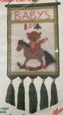 Vogart Crafts Kit Baby's First Christmas Plastic Canvas Mini Wall Hanging
