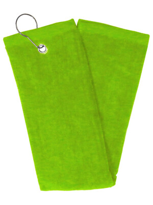 Lime Green Tri-Fold Golf, Hand Towel with Grommet & Hook  100% Cotton 16''x26''