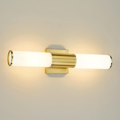 Bathroom Light Fixtures, 2-Light Vanity Lights for Brushed Gold-Milk Glass - Picture 8 of 14