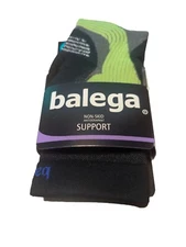 BALEGA NON-SKID SUPPORT QUARTER SOCKS IN LIGHT GRAY/ BLACK  SIZE LARGE L NEW