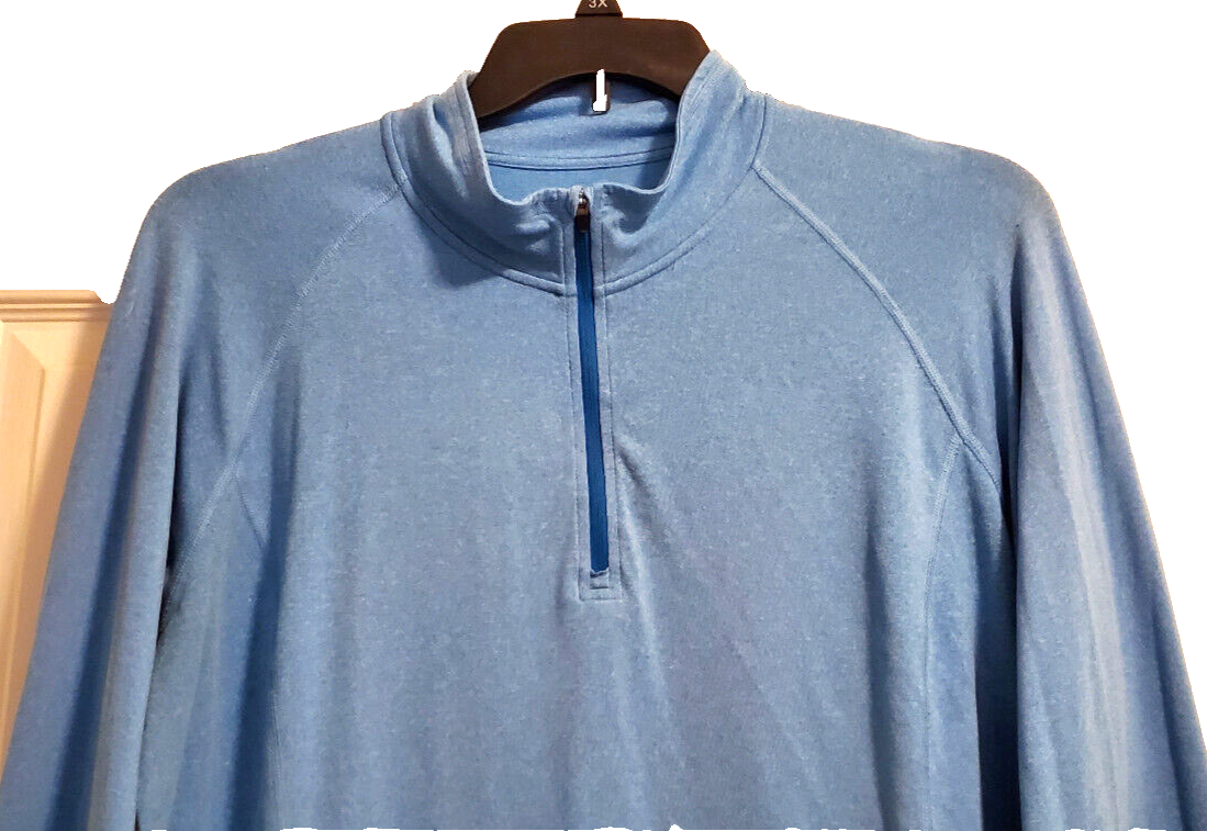 REI CO-OP Lt.Blue Poly-Spandex Knit Top XXL Long Slvs, 8