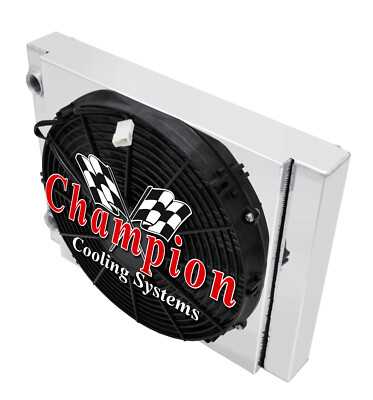 AR 1 Row 19x14'' Dual Pass Drag Racing Radiator,Shroud,14'' Fan-16AN Fittings