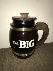 Siestaware Think Big Brown Glass Cookie Jar W Wood Lid Ebay
