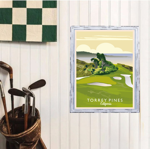 Stampa golf Torrey Pines California - poster da viaggio - PGA - decorazione golf - regalo per papà - Foto 3 di 8