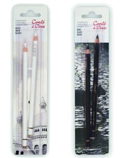 Conte a Paris Pack of 2 Pastel Pencils Black or White Art Supplies Sketching 