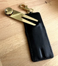 ELEGANT GOLF MULTI TOOL w Divot Tool, Ball Marker, Tee Holder in GOLD / BLACK