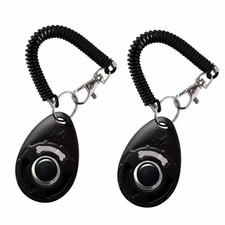 2PCS Dog Puppy School Clicker - Professional Pet Training Aid, Black