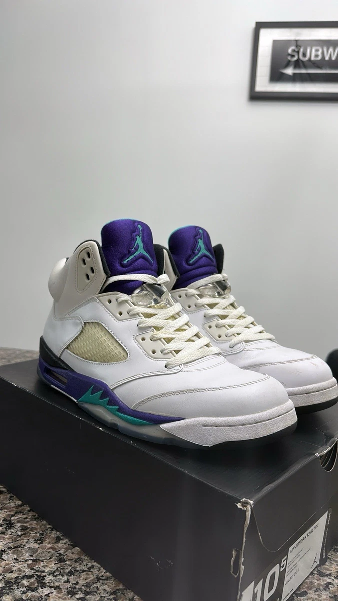 ?‼️Jordan 5 Grape ? 2013 ??OG Box.
(Preowned super clean for a 14 year old shoe) Air Jordan 5 Retro Grape 2013 DS Size 11 White Purple  main image 2