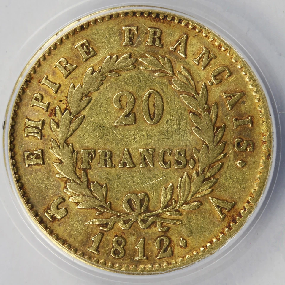 1812-A France 20 Francs Napoleon Gold ANACS VF35 Details Scratched - Image 3 of 4