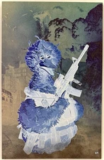 Post Apocalyptic Puppetry Art Book - Big Bird 1/1 Wood Cvr Variant, 1 of a Kind!