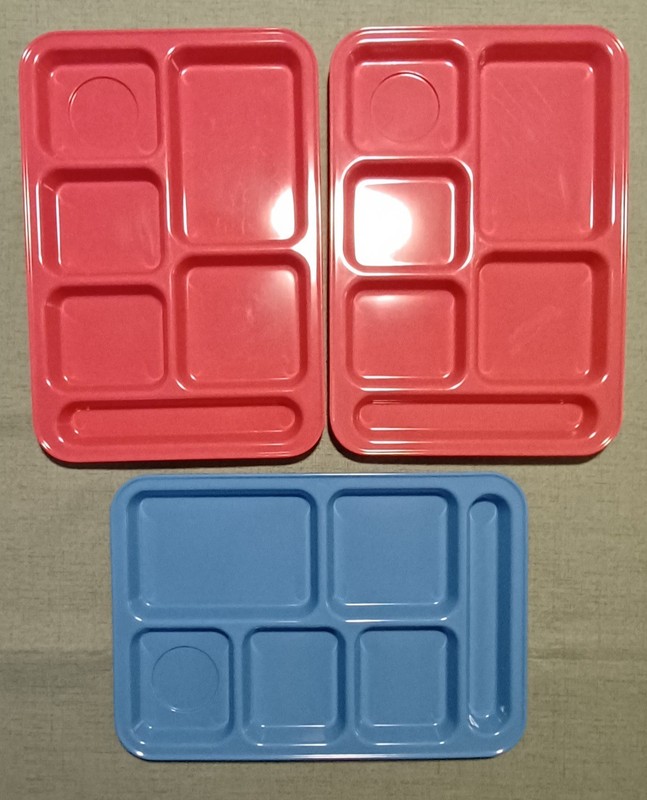 Pottery Barn Kids Meal Tray Plates Lot Of 3 (2 Pink, 1 Burple) Preowned