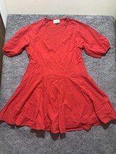 UNIVERSAL THREAD Women  s Elbow Puff Sleeve Red Dress Size Small NWOT 0407