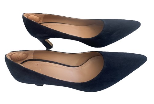 John Lewis Women's AEVA Navy Blue Suede Stiletto Heel Court Shoes Size 5/38 - Picture 6 of 11