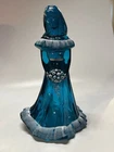 Fenton Bridesmaid Turquoise Iridescent 7" FSC 2005 Exclusive Hand Painted Signed