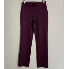 Quince Burgundy Ultra-Stretch Ponte Straight Leg Pants Size Small