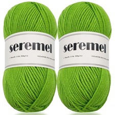 4Ply Acrylic Soft Yarn 2 Balls 1Pack, 2 Pcs Crochet Yarn Total 100g 3.4oz / 2...