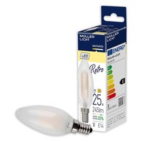 MüLler-Licht Led Filament Kerze 2W = 25W E14 Matt 245Lm Retro Warmweiß 2700K