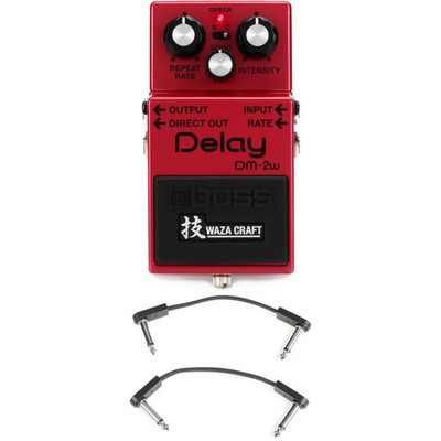 Boss DM-2W Waza Craft Delay Pedal with EBS Patch Cables